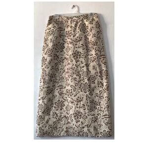 Sundance Silk Linen Blend Maxi Skirt‎ Size 8 Floral Cottagecore Pockets Lined